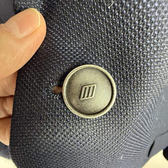 JOSEPH‎ ABBOUD 46R Suit Jacket Blazer Super 100 Blue Wool Modern Fit EUC - Picture 6 of 14